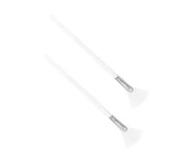 Baluue Pinceau Masque Visage Éventail Blanc 2 Pièces, Manche Bois, Application Uniforme Du Masque, Soin Peau, Bricolage Visage