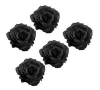 Baluue Pinces à Cheveux Design Clip-on Délicat et Élégant en Tissu Noir Lot de 5 Funéraires Forme de Coiffe de Roses Accessoire Cheveux Décoratif pour Cérémonie Funéraire