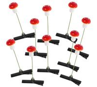 Baluue Pinces à Cheveux Rouge en Plastique Lot de 10 Champignon Faciles à Utiliser et Sécurisées, Accessoires Coiffure pour Filles et Femmes Lors D'événements Spéciaux