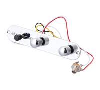 Baluue Plaque de Contrôle Précâblée Métal Chromé pour Guitare Électrique Style avec Boutons Volume et Tonalité Remplacement Facile pour Manette Switch Câblée