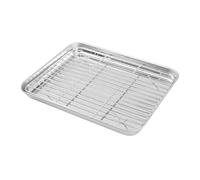 Baluue Plaque Four Acier Inoxydable Capacité Importante Polyvalente pour Cuisson Friture et Drainage Facile à Nettoyer Lot