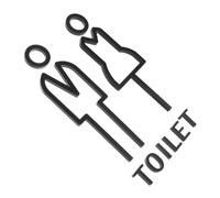 Baluue Plaque Toilette Acrylic Panneau Toilette Porte avec Symboles Homme Femme pour Hôtel Restaurant et Lieux Publics