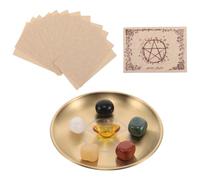 Baluue Plateau D’Autel Rituel en Métal Rond 25 CM Plateau de Divination pour Pierres D’Autel et Bougies Multifonction pour Rituels Spirituels et Contemplation