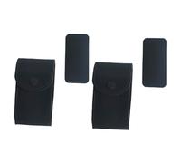 Baluue Pochette pour Montre et Bijoux en Daim Synthétique Noir 13x7 Cm Double Face Bouton-pressé, Organisateur de Voyage Compact pour Montre et Bracelets, Lot de 2 Paquet Portables