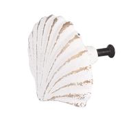 Baluue Poignée de Tiroir en Fonte Blanche Style Vintage Coquillage Poignée Pratique pour Meuble Bouton un Trou pour Chambre D’Garçon et Filles Placard et Tiroir Décor Méditerranéen