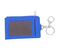 Baluue Porte-Cartes PU Imperméable pour Cartes de Bus ’identité avec Porte-clés Bleu Roi, Étui Porte-Badge Compact pour Bureau et Transport Public, Détenteur de Carte Multifonction