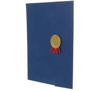 Baluue Porte-certificat à Trois Volets Bleu Vertical, Couverture Rigide pour Diplôme D’études Secondaires et Certificats de Récompense Vierges, Protège-documents Polyvalente pour Remise