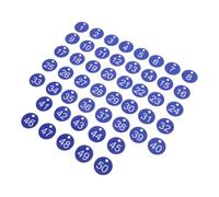 Baluue Porte-clés Étiquettes en Plastique Numérotées Rondes 1 à 50 en ABS Bleu, 50PCS pour Gestion de Clés au Bureau et en Réunions