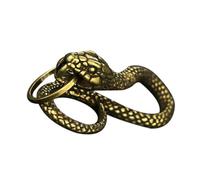 Baluue Porte-clés Pendentif Serpent en Cuivre Vintage, Unisexe, Finition Patinée, Breloque Diy, Accessoire Paquet à Main, Présent Artisanat, Usage Quotidien, Décoration Authentique