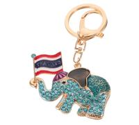 Baluue Porte-clés Unique en Alliage Éléphant avec Strass et Drapeau Thaïlande, Symbole de Chance pour Clés et Paquet à Dos, Vie Quotidienne Voyages