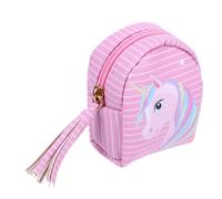 Baluue Porte-Monnaie à Dessin Animé Mini Paquet Rangement en PU Solide pour Filles, Accessoire Compact pour Câbles Écouteurs et Monnaie, Usage Quotidien Garçon et Filles Motif Licorne