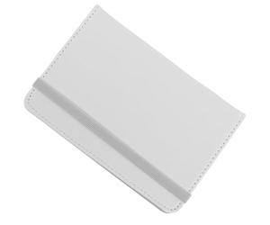 Baluue Porte-Passeport en Cuir PU Blanc à Transfert Thermique, Étui de Protection Portable pour Passeport et Cartes D'identité, Voyage