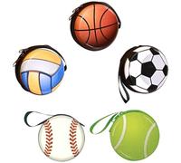 Baluue Portefeuille Porte-Monnaie Mini Sport à Fermeture Éclair en Fer-Blanc, Petit Paquet pour Femme Et Homme, Usage Quotidien Et Événement Sportif, Lot 5 Pièces, Taille Compacte