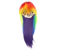 Baluue Postiche Colorée Arc-en-ciel en Soie Haute Température pour Soirée et Mariage, Design Charmant et Look Réaliste pour Changer de Style Facilement