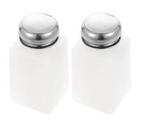 Baluue Pousser vers Le Bas Distributeur d'alcool Vide Verrouillable Anti-Statique Pousser vers Le Bas des Bouteilles de Pompe Bouteilles en Plastique Carrées 2 Pièces