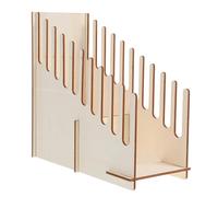 Baluue Présentoir à Cartes en Bois Naturel Étagère D'exposition Multi-Compartiments pour Bureau Support de Cartes de Visite et Organisateur de Bureau Pratique pour Comptoirs et Bureaux