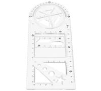 Baluue Règle Géométrique Multifonction en Plastique Transparent Kit de Dessin Scolaire pour Élèves Outils de Dessin Précis pour Géométrie Modèles et Gabarits pour Mathématiques et
