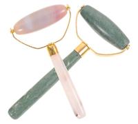 Baluue Rouleau de Massage Visage en Jade Véritable 2 Pièces pour Soin Peau, Alliage D'aluminium, Qualité Fraîche, pour Salon de Beauté