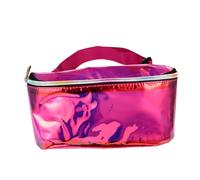 Baluue Sac Banane Transparent en PVC pour Femme Sacoche De Poitrine Sangle De Nuit Imperméable Surdimensionné pour Ceinture Hanche Ceinture Transparent Rose