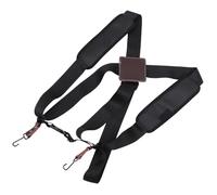 Baluue Sangle Double en Polyester et Cuir pour Djembé Adulte, Bandoulière Réglable Noire et Marron, Accessoire de Transport pour Tambour Africain, Fourniture Batterie Percussion,