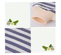 Baluue Serviette de Bain Exfoliante Rayée Grise Moufles de Bain Doux en Fibres pour Hommes et Femmes Nettoyage Gommage Corps