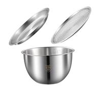 Baluue Set de Bassines Acier Inoxydable avec Passoire Bassine à Légumes et Fruits pour Lavage Bol Mélangeur et Empilable pour Cuisine Compacte