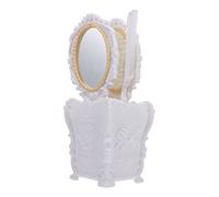 Baluue Set De Peignes Antistatiques Portables Avec Miroir Pour Massage Du Chevelu Ensemble Coiffure Élégant Blanc Pour Salon Et Usage Domestique
