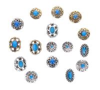 Baluue Strass pour Ongles Rétro en Métal, 2 Sets de 8 Pièces, Durabilité et Résistance la Décoloration, Décoration pour Mariages et Anniversaires Plusieurs styles