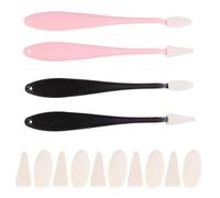 Baluue Stylo Gomme Éponge pour Dessin 4 Pièces - Mélangeurs de Papier Noirs et Rose Pastel 40 Têtes de Rechange - Outil Ergonomique pour Estompe et Fusion Ombrée, Kit Artiste pour