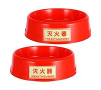 Baluue Support Phosphorescent pour Extincteur 5-8 Kg en Plastique Haute Résistance Lot de 2 Socles pour Fixation au Sol pour Maison Voiture Extérieur et Lieux Publics