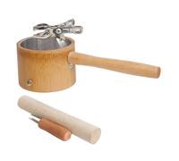 Baluue Support Porte-bâtonnets de Moxibustion en Bois de Bambou Petit Format, Ensemble 3 Pièces Cônes et Bâtons de Moxa, Outil Portable de Brûlage et Massage des Points D’acupuncture