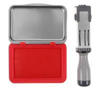 Baluue Tampon Dateur Réglable 21Mm Rond avec Encreur Rouge sans Texte 76X54X15Mm Marqueur de Date Portatif pour Documents Professionnels Impression Nette Mois/Jour/Année Usage Bureau