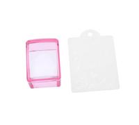 Baluue Tampon Ongles Silicone Transparent Kit Manucure Outil Nail Art avec Grattoir Flexible Rouge pour Estampage DIY