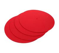 Baluue Tapis Rond 12 Pouces en Laine Feutrée Rouge pour Platine Vinyle Antidérapant et Lavable Tapis de Décoration Musicale Vintage pour Chambre Salon et Studio de Musique