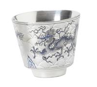 Baluue Tasse à Thé Chinoise Vintage Délicate Porcelaine Fine Motif Dragon Classique Tasse à Boire Compacte et Élégante pour Dégustation Kung Fu pour Salon de Thé et Réunions Entre Amis