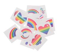 Baluue Tatouages Temporaires Arc-en-ciel 24pcs Autocollants Visage Transfert Rapide pour Défilés de Fierté Design Dégradé Magnifique Plusieurs styles