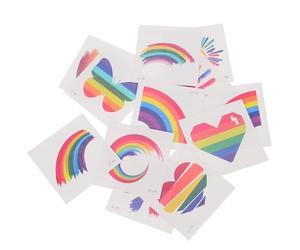 Baluue Tatouages Temporaires Arc-en-ciel 24pcs Autocollants Visage Transfert Rapide pour Défilés de Fierté Design Dégradé Magnifique Plusieurs styles