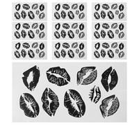 Baluue Tatouages Temporaires Lèvres Étanches 10 Pièces Autocollants Tattoo des Lèvres pour Femmes Kit Maquillage Saint-Valentin Cosplay Festivals Halloween