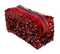 Baluue Trousse De Maquillage Carrée à Paillettes Sac à Main Portable pour Ranger Cosmétiques Et Produits De Soins Peau