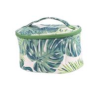 Baluue Trousse De Toilette Toile Pochette De Voyage Multifonctionnelle avec Imprimé Monstera Organisateur De Cosmétiques Et Necessaires De Toilette Format Oval pour Femme Et Adolescent