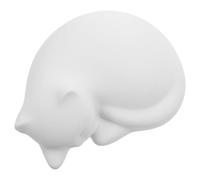 Baluue Urne Funéraire en Résine Blanche de Chat Endormi, Résistante la Décoloration, pour Souvenir des Cendres de Chat en Délicat