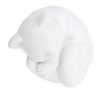 Baluue Urne Funéraire pour Cendres de Chat en Résine Blanche, Forme Chat Réaliste Couvercle à Scellement Intégré, Résistante la Déformation la Décoloration, pour Souvenir Animalier