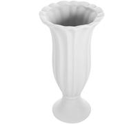 Baluue Vase Commémoratif en Céramique Gris Blanc Grosse Taille Pot de Fleurs de Cimetière Résistant aux Intempéries pour Tombes Urne Funéraire Décorative Solide pour Fleurs Fraîches ou