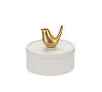 Balvi Boîte à Bijoux Birdie Couleur Blanc et doré Mat Boîte à Bijoux en céramique avec Couvercle et f