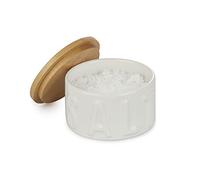 Balvi Boîte à sel (Fleur de sel) Salt Couleur : Blanc avec Couvercle Bambou/céramique