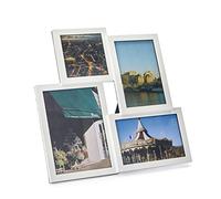 Balvi Cadre photo Isernia décalé 4 photos blanc plastique 30x30 cm à poser