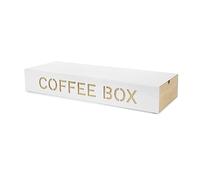 Balvi Coffee Box Coffee Box Couleur Blanc Stockage de Capsules de café Métal/Bambou 6x14,5x37,2 cm