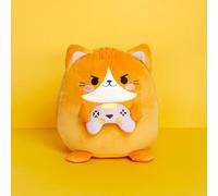 Balvi Coussin Fluffy Kawaii Gamer Couleur Orange Chat Joueur de Jeux vidéo en Peluche Douce Nylon
