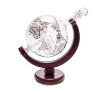 Balvi Décanteur à Whisky Globe avec Support en Bois Bouteille en Forme de Globe terrestre avec figuri