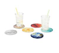 Balvi Dessous-de-Verre Planets Set de 6 Dessous-de-Verre avec étui pour Les empiler 6 Designs de Plan